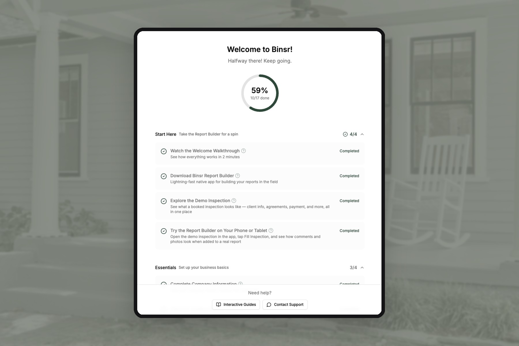 A clear path from sign-up to first inspection