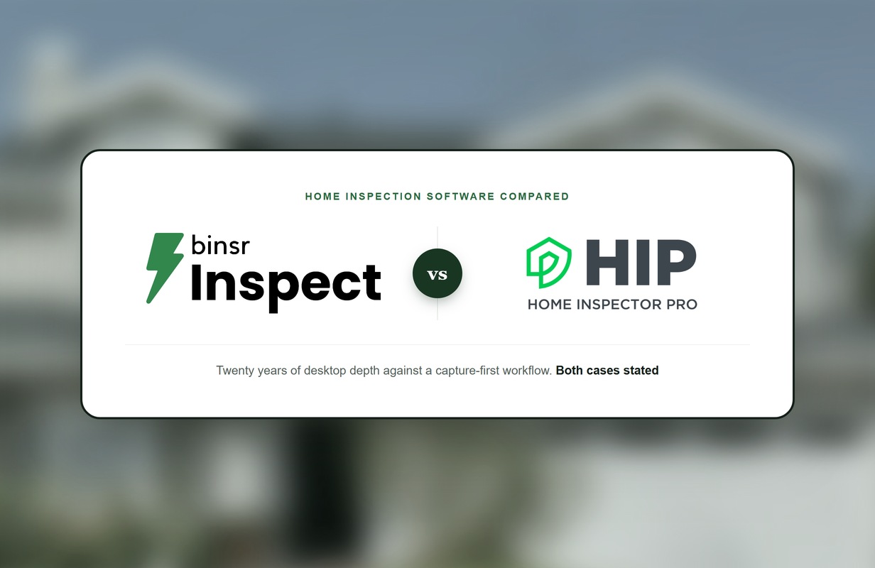 Binsr vs Home Inspector Pro 2026: Features Compared