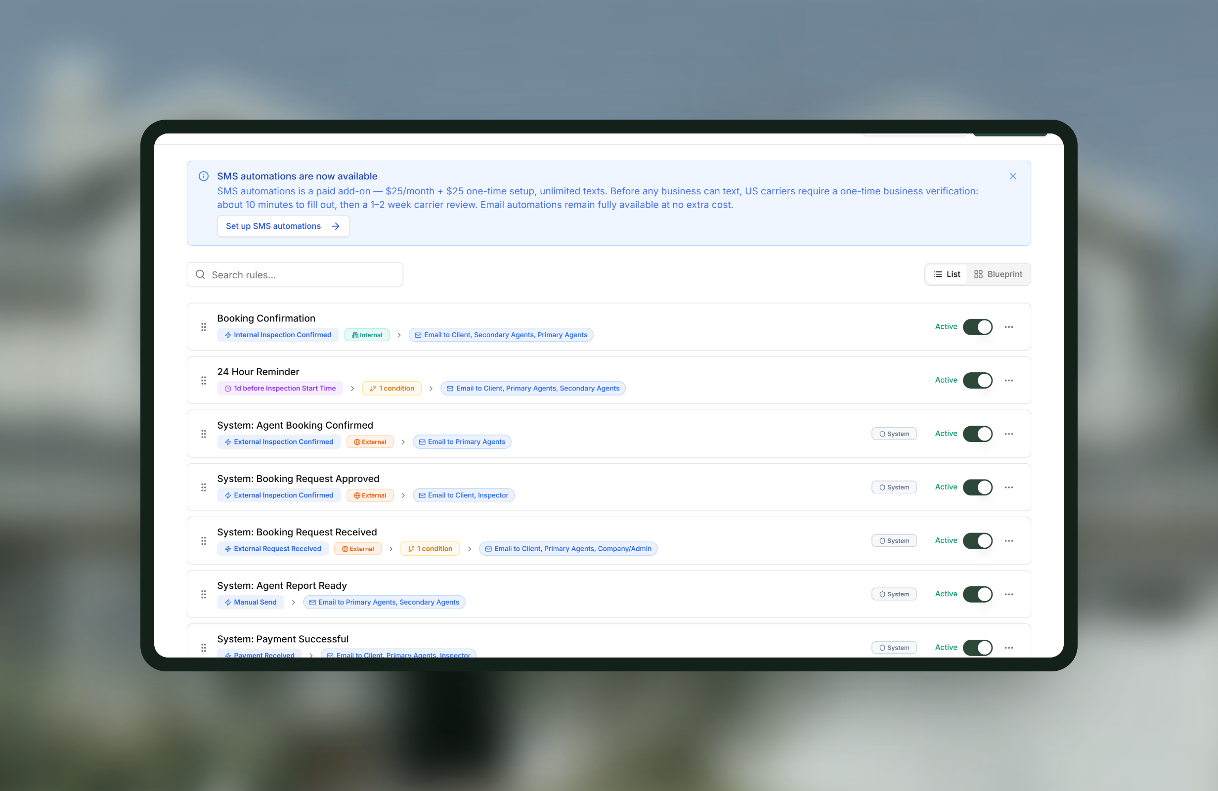 Advanced Automations & SMS in Binsr Inspect