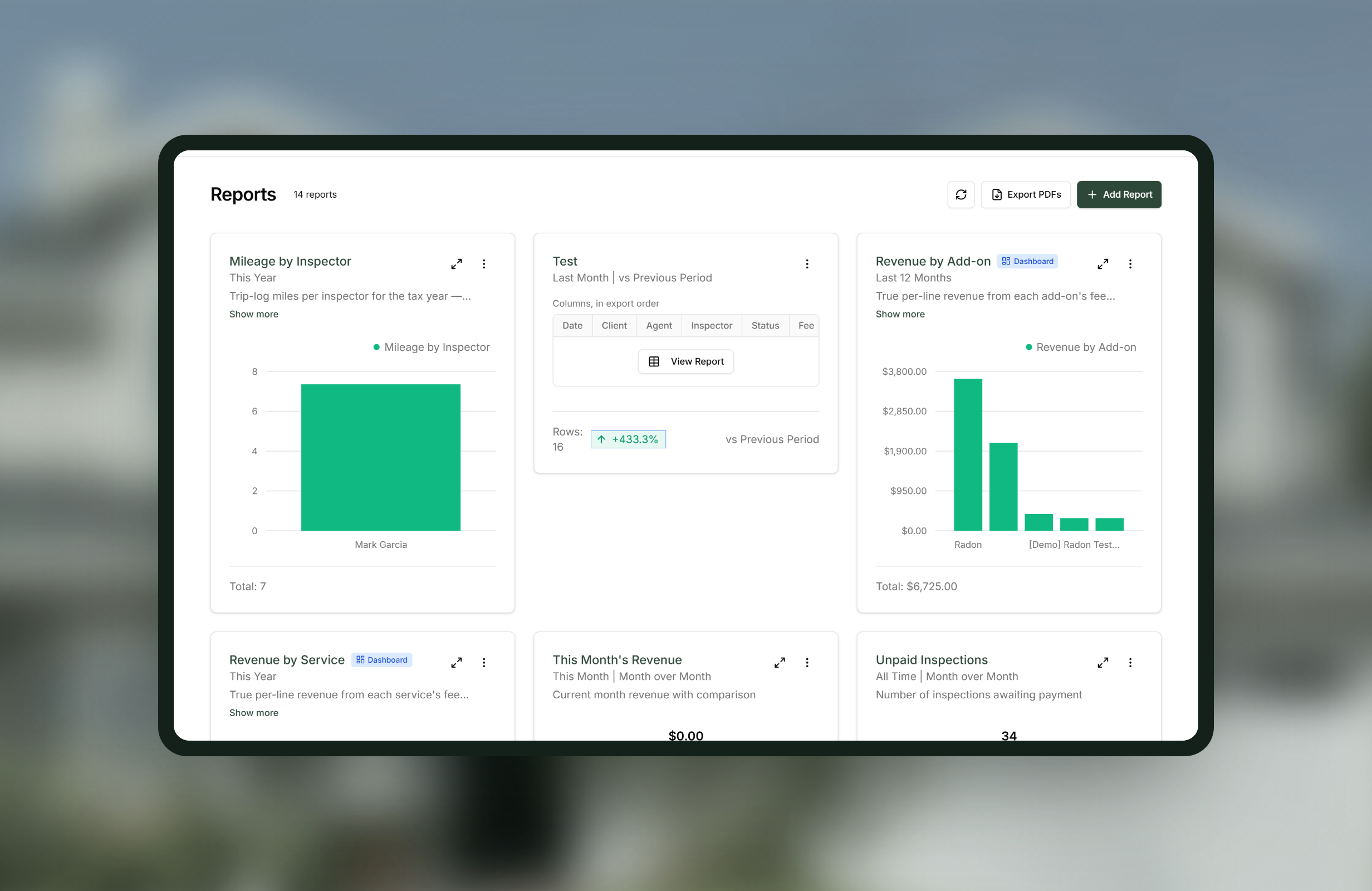 CRM & Business Reporting in Binsr Inspect