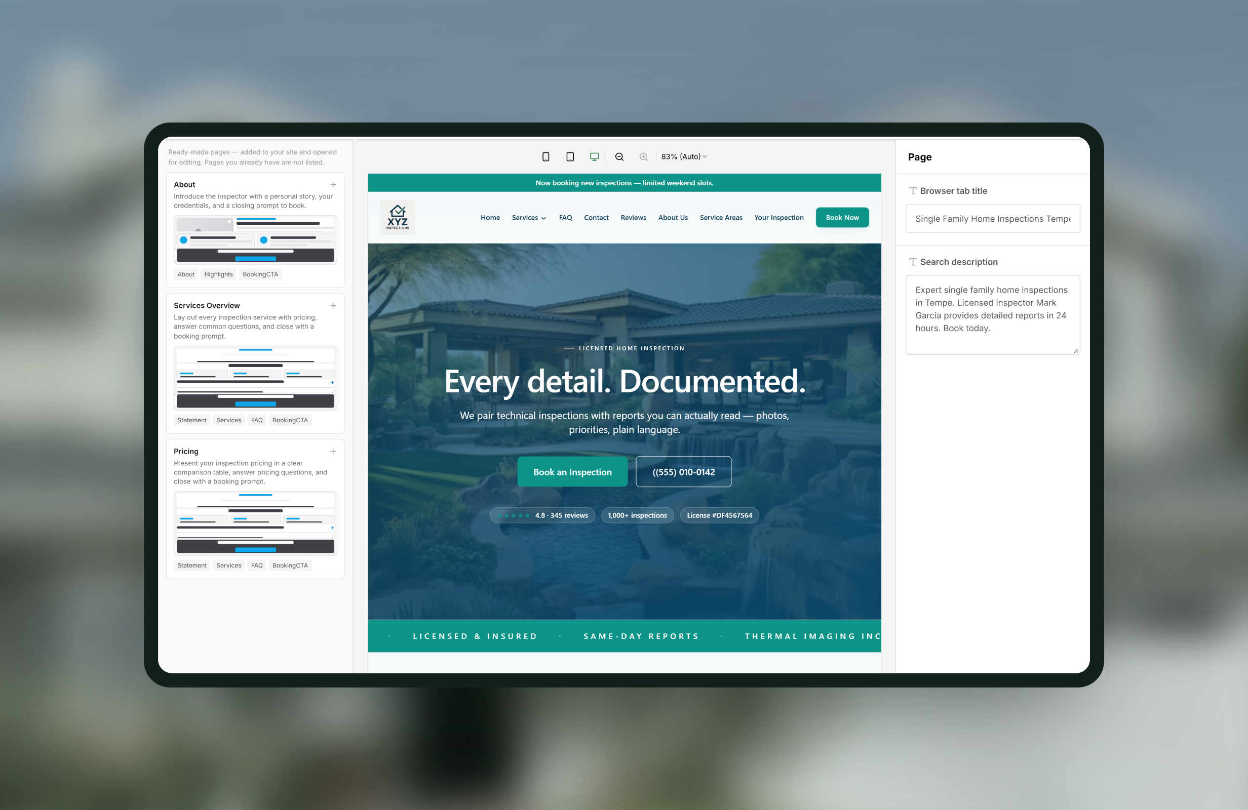 Websites & SEO in Binsr Inspect